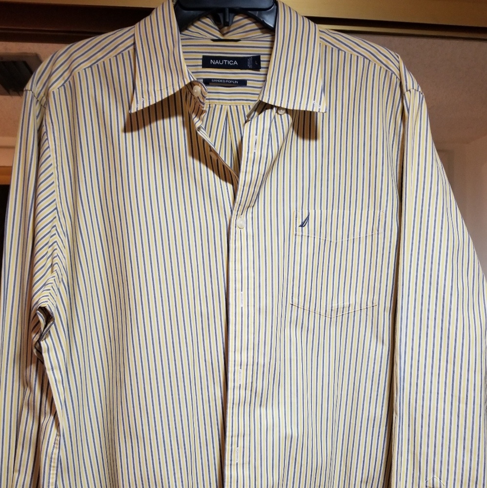 Nautica-  Mens Sanded Popplin Shirt